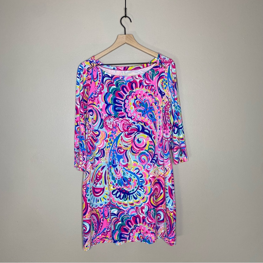 Lilly Pulitzer Women’s Size Large Sophie UPF 50+ Psychedelic Sunshine Dress